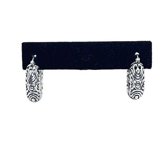 Joseph Esposito Sterling Silver Open Work Hoop Pierced Earrings (5987) - Picture 1 of 6